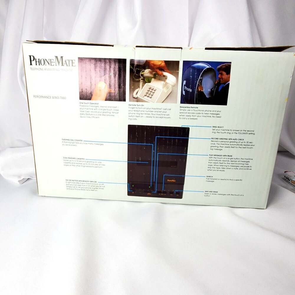 VTG 1986 Phone-Mate Telephone Answering Machine Performance Series 7000 NIB - Picture 7 of 14